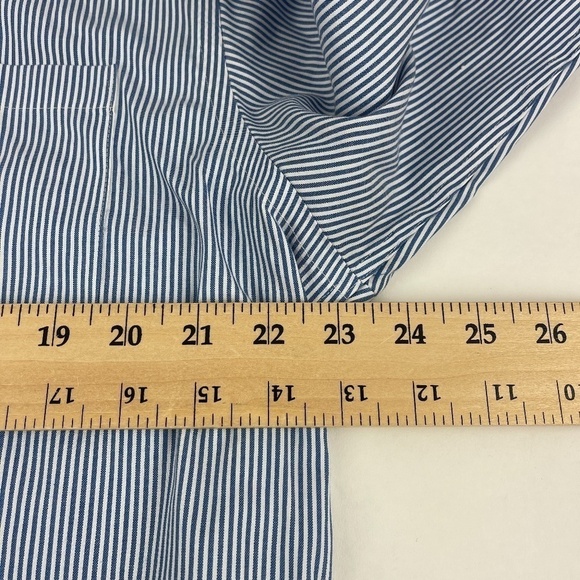 Kenneth Cole Reaction Button Down Shirt Mens Large 16-16.5 32/33 Blue Striped - Picture 6 of 8